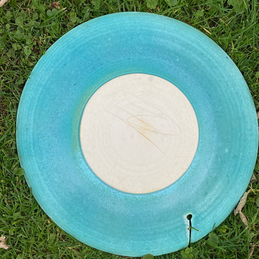 Raku plate blue