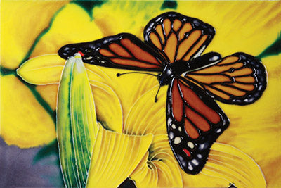 Ceramic art tile of a butterfly